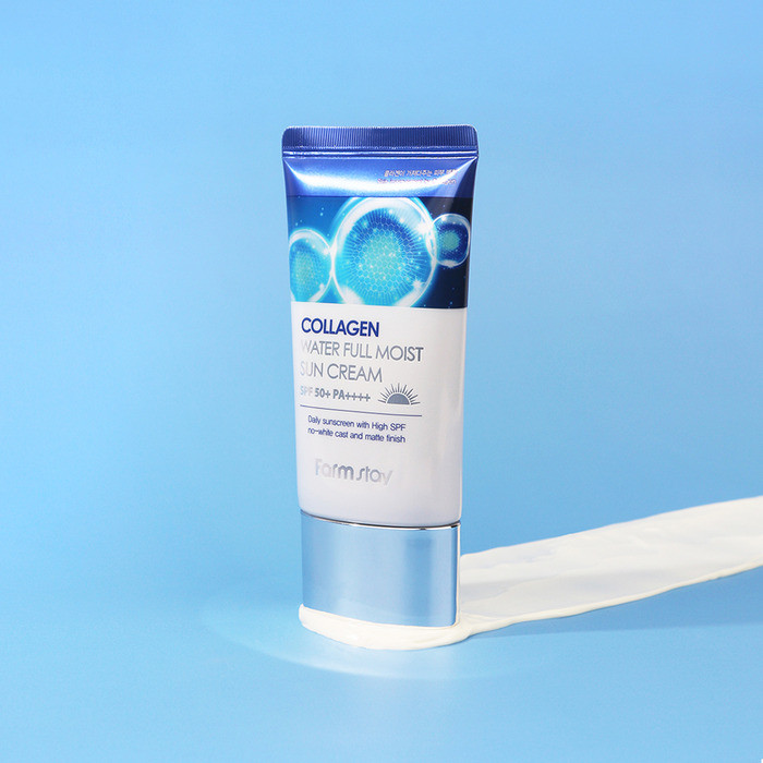 كريم الحماية من الشمس المرطب الكامل بماء الكولاجين من فارم ستاي الكورية