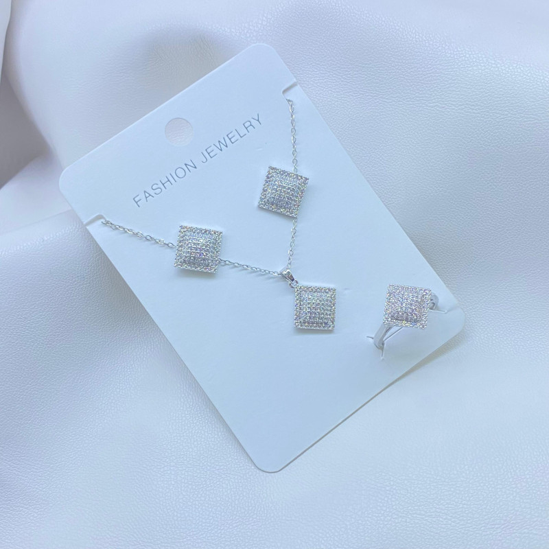 طقم ناعم  ستانليس استيل فضي 3 قطع