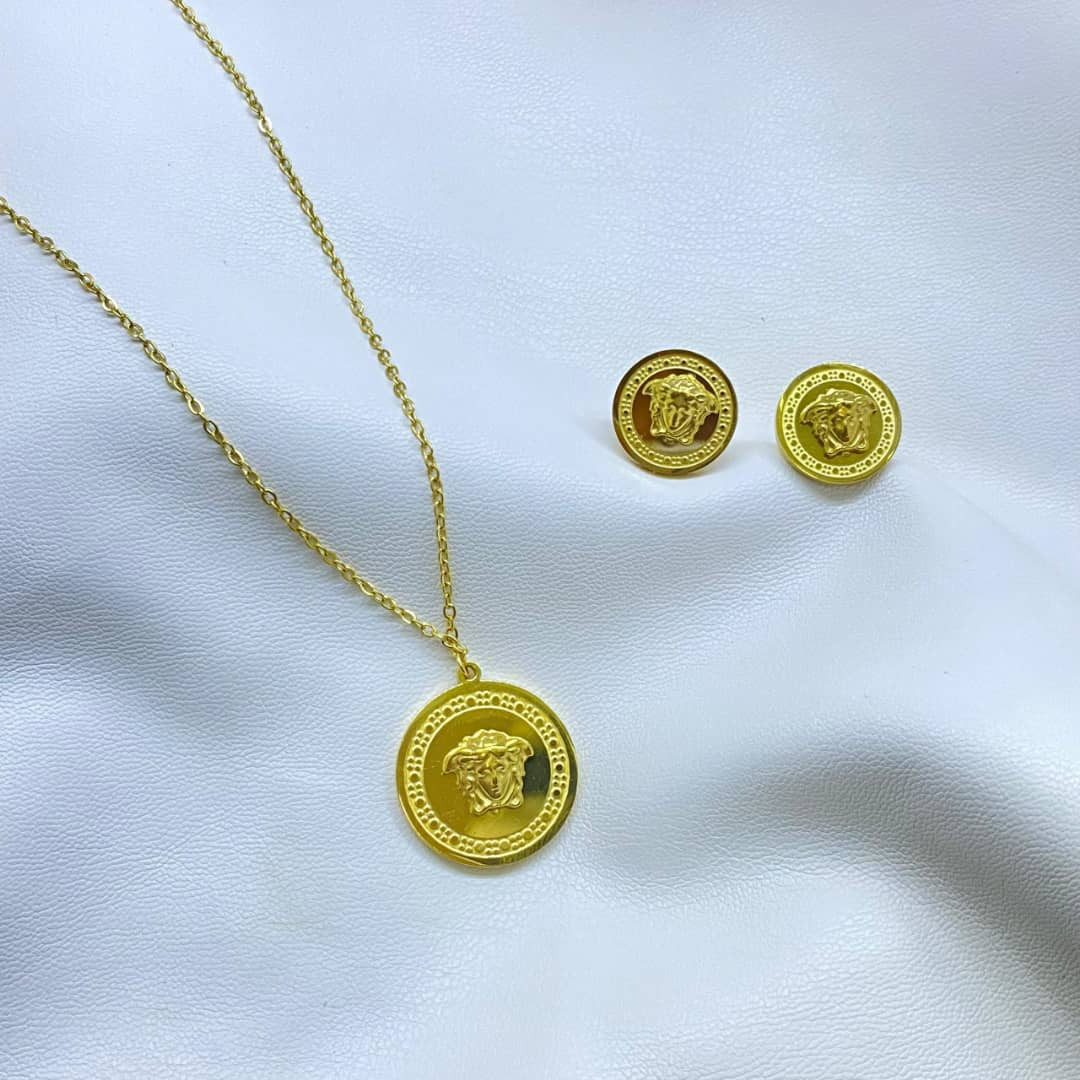 طقم بديل الذهب  - 2 قطعتين  - ذهبي   ماركة فرازاتشي  ستانليس استيل