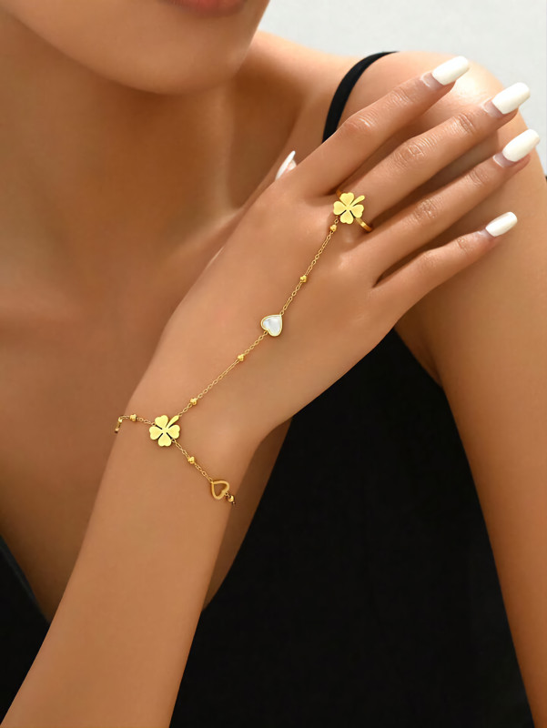 أسواره كف بالأصبع ستانلس ستيل ذهبي