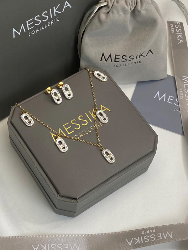 سلسال مع حلق من ميسيكا  ستانليس استيل